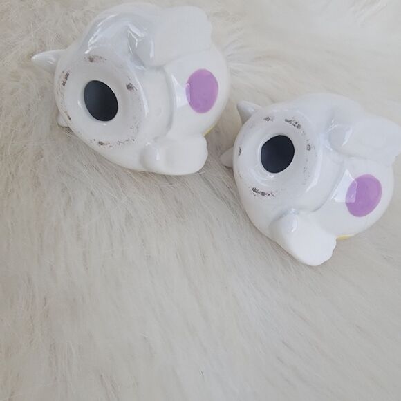 Set of 2 handpainted ceramic Easter bunny place card holders - Picture 6 of 6